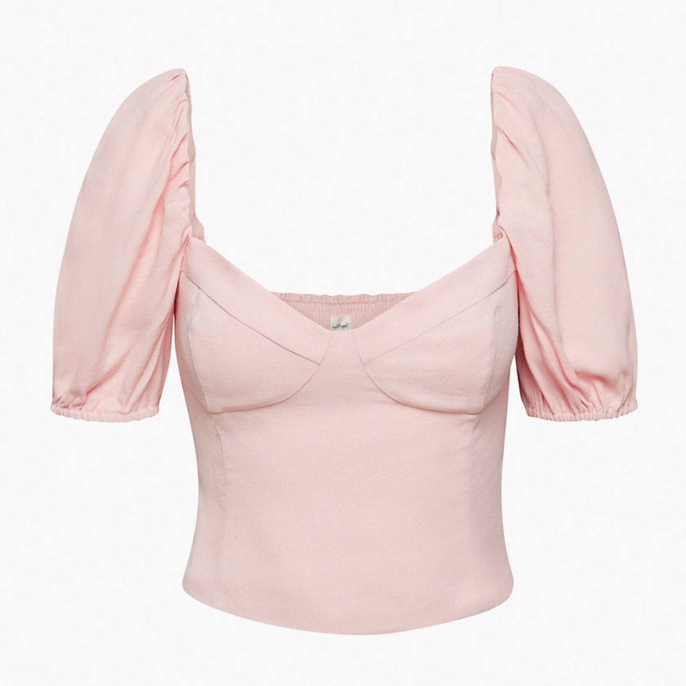 Aritzia Wilfred Novella Short sleeve Blouse Size Small Pink